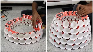 Paper cup Lantern DIY for festival💫 How to make Lantren light for Diwali _ Reusing #Lantren #diwali