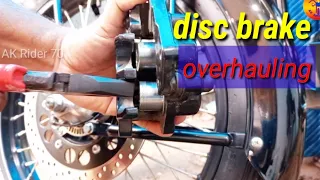 Royal Enfield 350 Front Disc Brake overhauling// Bullet 350 Disc Drake jam // AK Rider 70 Malayalam