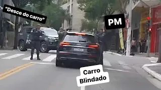 FUGA EM CARRO BLINDADO DA TRABALHO PARA PM E PC - APOIO POLICIAL