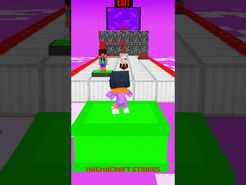 🎮OBBY CHALLENGE APHMAU NOOB GIRL AND BAD GIRL WHO WILL FINISH FIRST🏁 #minecraft#shorts