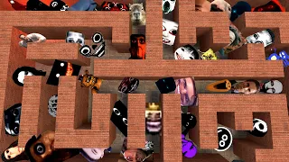 Rosalia Bizcochito VS 100 Nico`s Nextbots in Maze!!!