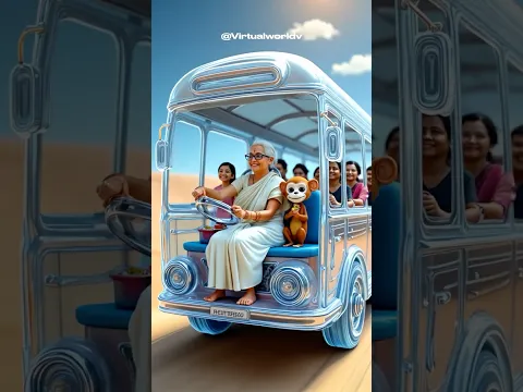 Grandma and the monkey build an ice bus 🚍🧊 but fate decided otherwise 😭 #ai #grandmother #bus