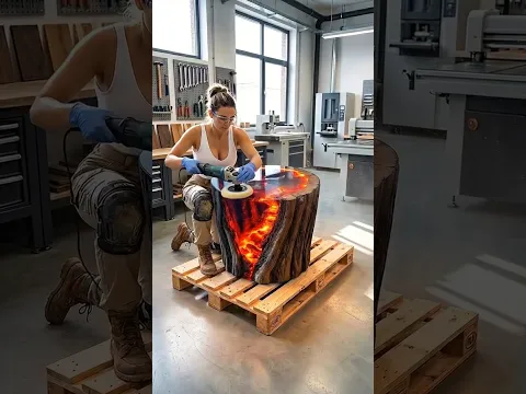 Molten Lava Filled Epoxy Table 🤯