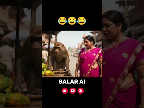 Bandar Ne Moti Mahila Ko Maara Papita🤣 #aimonkey #monkeyvlog #shorts #funny #trending