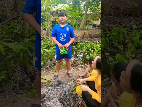 Nhà nghèo ăn cá nướng/kykycute   #shortvideo #kykytv