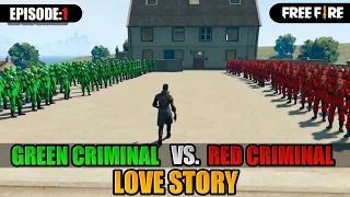 200 Green Criminal Vs 200 Red Criminal এর মাঝখানে যুদ্ধ 😱 | Free Fire Love Story Bangla 😍