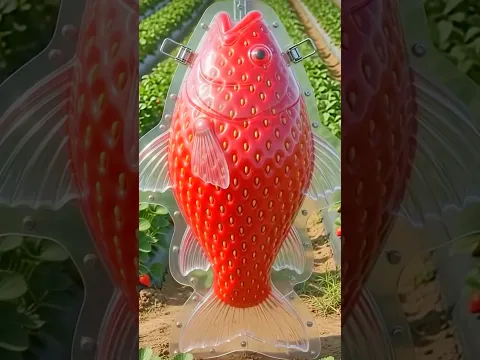 How to grow a FISH strawberry! 🐟🍓 #shorts #funny