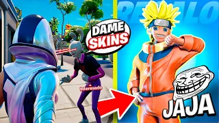 CAZO a NIÑOS INTERESADOS que QUERIAN mis SKINS HACKEADAS y Les DOY ESTO en Fortnite... *Acaba MAL*