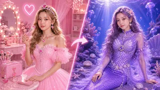 🧜‍♀️💖 핑크 공주였던 그녀가… 진짜 인어가 됐다?! 😱🌊✨ 마법 같은 DIY 메이크오버! 👑