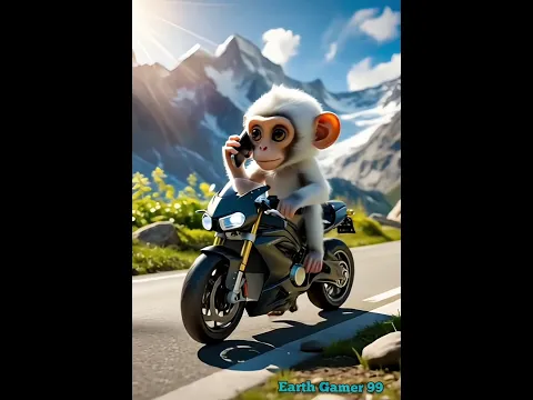 Bandr Bike Chalate Radha ji Ko call Kiye #shortvideo #radhakrishna #ai #monkey #kids