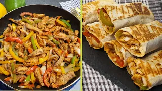 اطيب صاج بطريقة المطاعم اتحدى بالطعم💪فاهيتا بدون طحين بدون فطر😋رهيبه Chicken Fajitas|Mexican Chicken