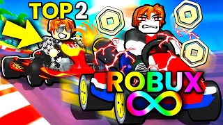 🟨 ATIVEI O ROBUX INFINITO PARA DERROTAR ESSE YOUTUBER TOP 1 DO ROBLOX NO SIMULADOR DE KART