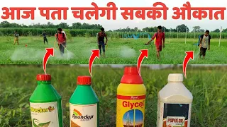 आज होगी 4 खरपतवार नाशक की टक्कर // पता चलेगी सब की औकात // 4 Herbicide  Comparison #Experiment