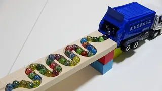 Marble Run Race  ☆ HABA Slope, Dump Truck & Garbage Truck # 2