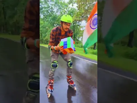 Making Indian Flag 🇮🇳 Pattern using Super Big Cube with Doing skates #shorts #harghartiranga