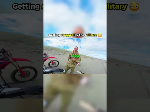 Getting stopped by the military #dirtbike #army #newzealand #beach