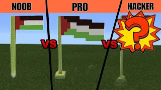 Bendera palestina noob vs pro vs hacker | Minicraft #125 #palestine