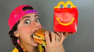 GIANT MCDONALD'S VS Small MCDONALD'S Mukbang  Eating McDonald's Story by DUBYBUBA