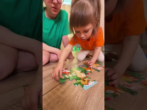 🐮 Farm Animal Puzzle Fun with Mom! | Kids Learning Shorts #kidspuzzle #farmanimals