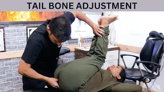 How to treat #TAIL BONE PAIN? #sacrumadjustment |  best Chiropractic treatment in india