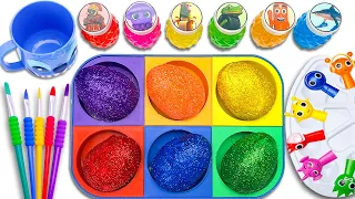 Satisfying Video DIY How To Make Rainbow Glitter Balloon Color FORM Slime Sprunki Cutting Candy ASMR