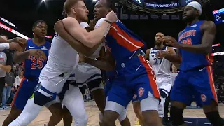 7 EJECTED after HUGE FIGHT between Pistons and Timberwolves 😳