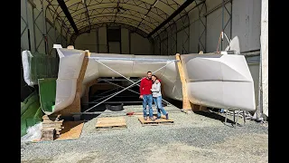 CATAMARAN BUILD - 48 Hours In & We're THIS Far! (MJ Sailing - Ep 179)