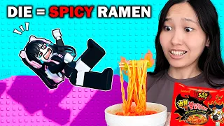 If i DIE I eat *SPICY NOODLES* in Roblox Troll Tower!