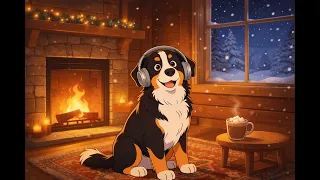 ❄️ Cozy Winter LoFi Jazz – Warm Holiday Vibes with Bernese Dog 🐾