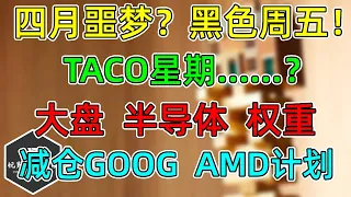 美股 四月噩梦？TACO星期……？大盘、半导体、权重点位！计划内减仓GOOG！