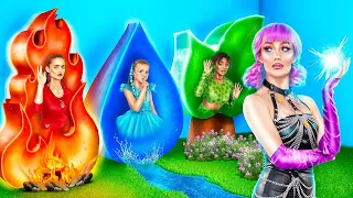 Desafio Extremo de Esconde-Esconde em Caixas! Quatro Elementos na Vida Real
