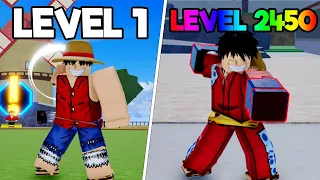 UPEI DO LEVEL 1 AO 2450 SENDO O LUFFY NO BLOX FRUITS - ROBLOX
