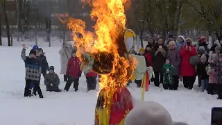 Весна пришла !💗! Сжигание Чучела Зимы 😱🔥 ! Масленица в Ногинске ❄2023