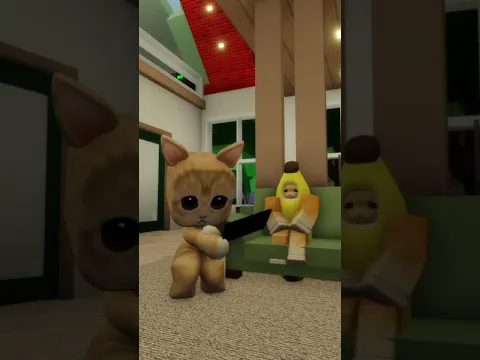 El Gato and Banana Cat plays Roblox 😻 #elgato #bananacat #roblox #brookhaven