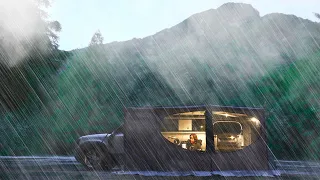 ☔ 빗속에서, 바람속에서, 햇빛속에서 나홀로 | 랜드로버 디펜더 110, 우중 솔로 차박 캠핑, 제임스바로드 팔콘 270도 어닝, 팔콘 샤워텐트