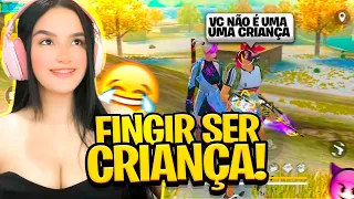 FINGIR SER CRIANÇA E GANHEI DIAMANTES NO FREE FIRE😱💎💎