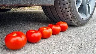 Crushing Crunchy & Soft Things by Car! EXPERIMENT CAR vs TOMATO
