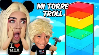 CREE UNA TORRE TROLL para TROLLEAR A MI HERMANITO en ROBLOX!
