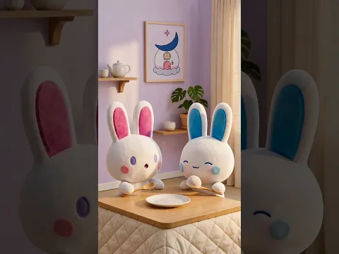 Sharing is caring… until it’s the last mochi. 🐰🍡 #asmr #mukbang #cute