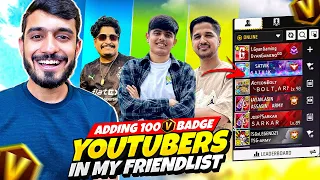 Add 100 V Badge Youtuber😲 To Friendlist Just In 24 Hours🤦‍♂️ || Hard Challenge EP 7