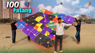 100 पतंग से बनाया 😨Biggest kite 🪁 in india 🇮🇳 | #kite