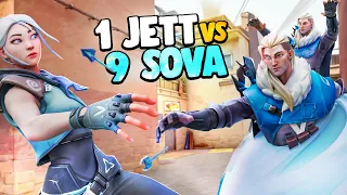 1 JETT KAÇIYO, 9 SOVA ULTİ İLE YAKALAMAYA ÇALIŞIYOR  | VALORANT EĞLENCELİ ANLAR