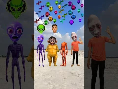 Red dame tu Casita alien Purple siren & fat dog vs me correct head matching funny vfx Game #funny