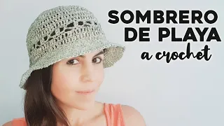 SOMBRERO FACIL A CROCHET ☀️⛱ cómo tejer un sombrero de playa a ganchillo, tutorial paso a paso