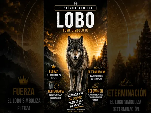 El lobo como símbolo de fuerza e independencia 💯. #MotivacionPersonal  #exito   #InspiracionDiaria