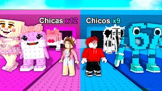 Usé SUERTE INFINITA en 2 FILAS de CHICOS vs CHICAS en Steal a Brainrot