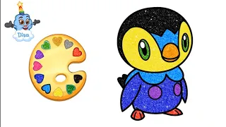 Cute Penguin ☆ Animal Coloring Video for Kids ☆ Learn Colors & Nursery Rhymes Songs