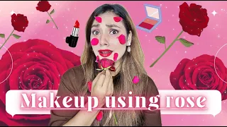 Makeup Using ROSE🌹😳 #challenge #funnychallenge #funny #makeup #funnymakeup #missgarg #shorts #fun