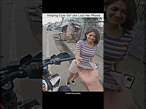Helping cute stranger girl she Lost her iPhone #shorts #bike #rider #cutegirl #lostphone #phone