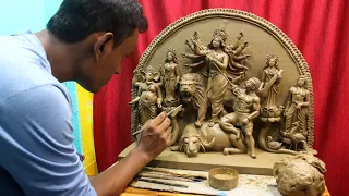 Durga murti making full set with clay | mitti se durga murti kaise banate hain